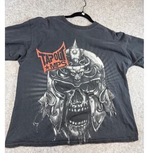 VINTAGE Tapout MMA Shirt Mens Black Graphic Skull Edgy Fight Gym Y2K Tee XL